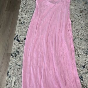 Pink Sleeveless Maxi Dress